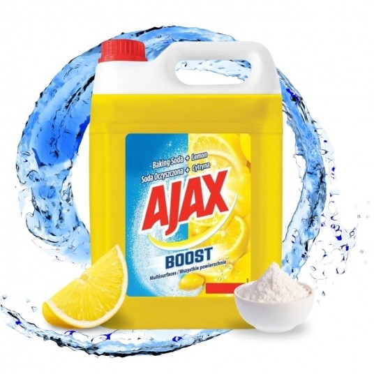 Ajax - uniwersalny płyn do mycia powierzchni - soda oczyszczona + cytryna - 5l -zdjęcie numer 3