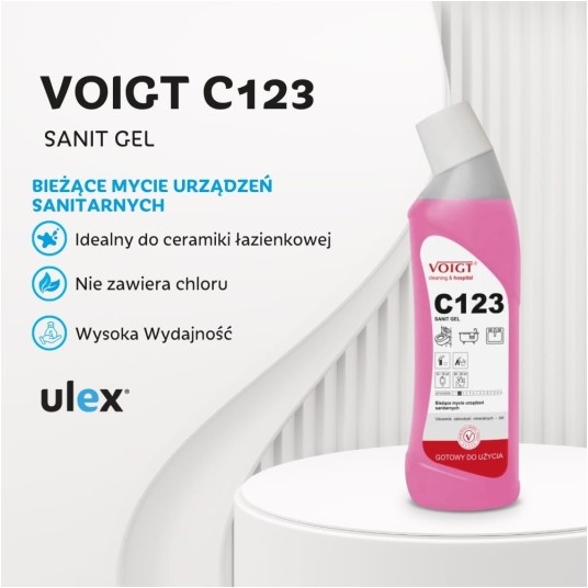 C123 Sanit Gel - Bieżące mycie urządzeń sanitarnych - 750 ml -zdjęcie numer 2