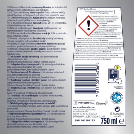 CIF Professional Cream - mleczko do czyszczenia - 750 ml -zdjęcie numer 3