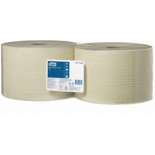 Czyściwo papierowe Tork 127103 - żółte - 1190 m - 2 rolki - system W1 -zdjęcie numer 5