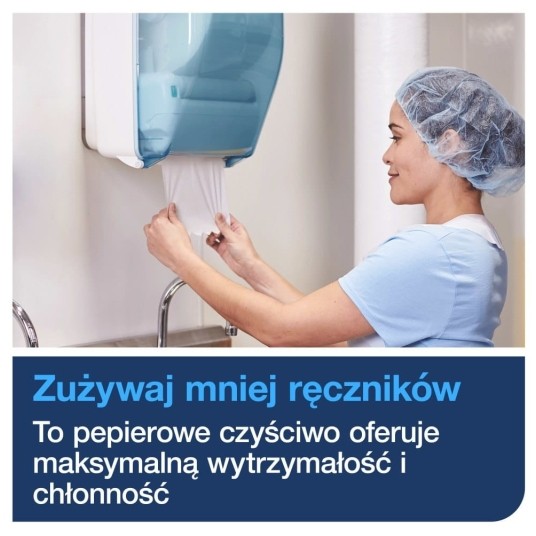 Czyściwo papierowe Tork 130007 - białe - 250 m - 6 rolek - system W6 -zdjęcie numer 4