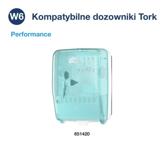 Czyściwo papierowe Tork 130007 - białe - 250 m - 6 rolek - system W6 -zdjęcie numer 6