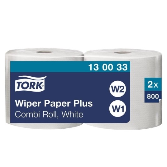 Czyściwo papierowe Tork 130033 - Centerfeed maxi - białe - 264 m - 2 rolki - system W1/W2 -zdjęcie numer 1