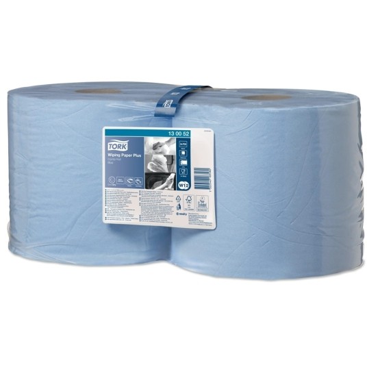 Czyściwo papierowe Tork 130052 - Centerfeed maxi - niebieskie - 255 m - 2 rolki - system W1/W2 -zdjęcie numer 6