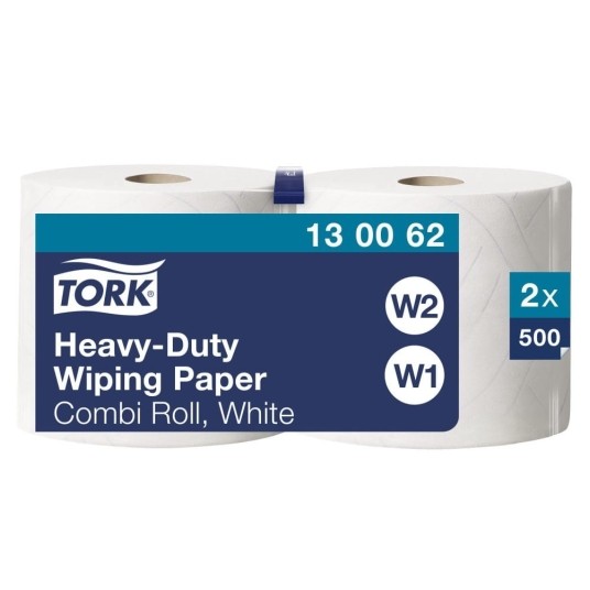 Czyściwo papierowe Tork 130062 - Centerfeed maxi - białe - 170 m - 2 rolki - system W1/W2 -zdjęcie numer 1