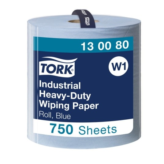 Czyściwo papierowe Tork 130080 - niebieskie - 255 m - 1 rolka - system W1 -zdjęcie numer 1