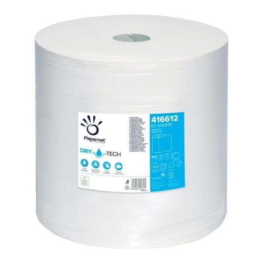 Czyściwo przemysłowe Papernet 416612 DryTech - celuloza - białe - 360 m - 1 rolka -zdjęcie numer 1