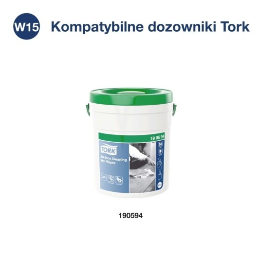 Czyściwo Tork 190594 - małe wiaderka i wkłady - białe - 15,7 m - do powierzchni - 4 szt - system W15 -zdjęcie numer 4