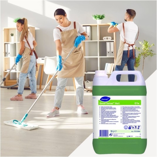 Diversey Good Sense Vert - uniwersalny preparat myjący - zielone jabłko - 5 l -zdjęcie numer 2
