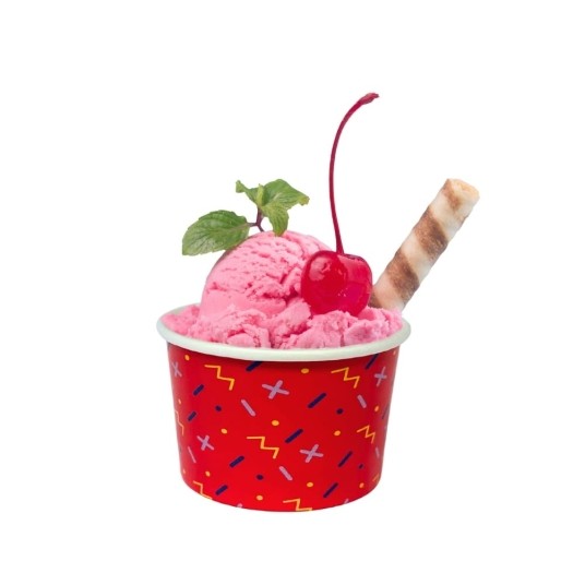 Kubeczki papierowe na lody i desery - Memphis mix kolorów - 130 ml -zdjęcie numer 2