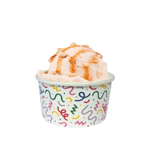 Kubeczki papierowe na lody i desery - Memphis mix kolorów - 160 ml -zdjęcie numer 2