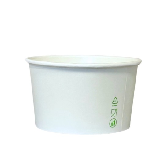 Kubeczki / pucharki papierowe na lody bez plastiku – białe z nadrukiem - 360 ml – 45 szt. -zdjęcie numer 3