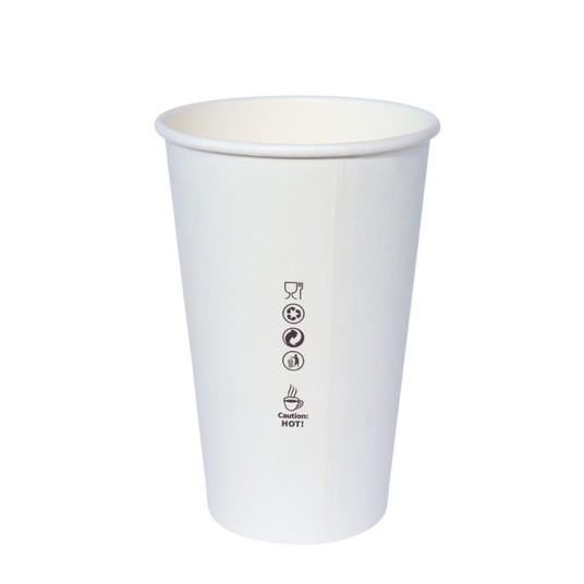 Kubek papierowy 0% plastiku - biały - 400 ml - 50 szt. -zdjęcie numer 3