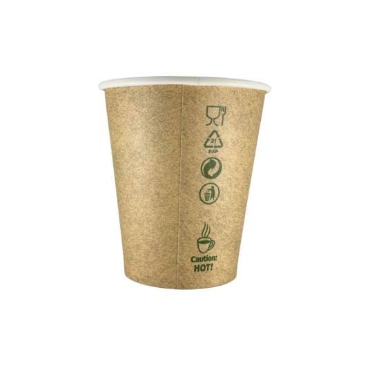 Kubek papierowy 0% plastiku - kraft - 250 ml - 50 szt. -zdjęcie numer 2