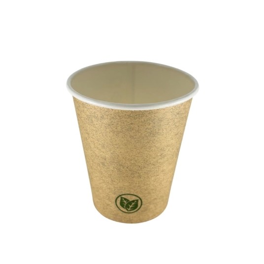 Kubek papierowy 0% plastiku - kraft - 250 ml - 50 szt. -zdjęcie numer 3