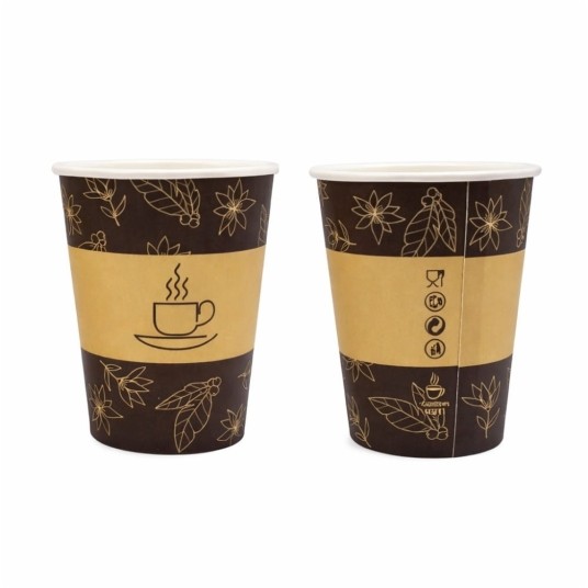 Kubek papierowy 0% plastiku - z nadrukiem - 250 ml - 50 szt. -zdjęcie numer 1