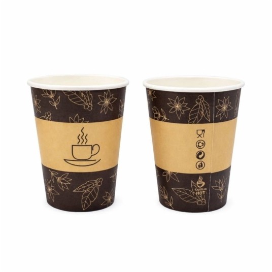 Kubek papierowy 0% plastiku - z nadrukiem - 300 ml - 50 szt. -zdjęcie numer 1