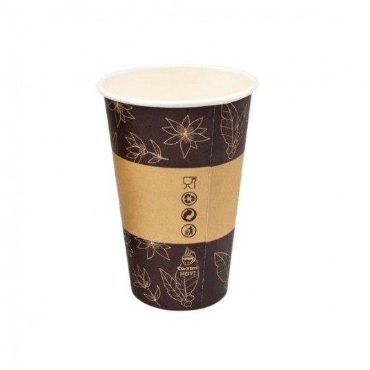 Kubek papierowy 0% plastiku - z nadrukiem - 400 ml - 50 szt. -zdjęcie numer 2