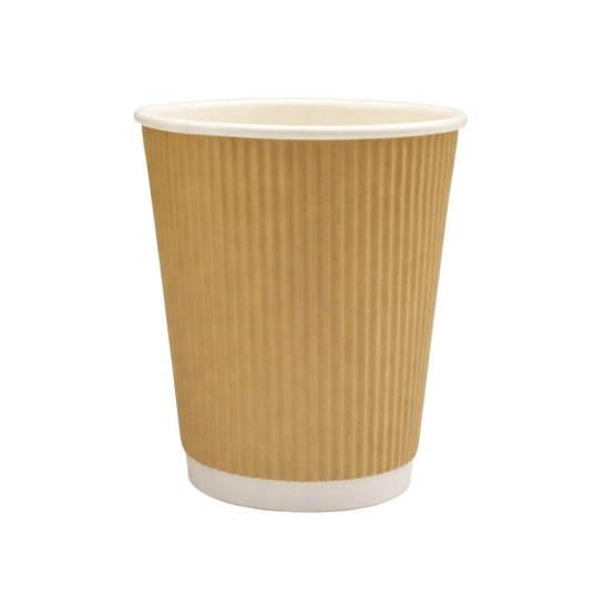 Kubek papierowy z podwójną ścianką 0% plastiku - Kraft - 300 ml - 25 szt. -zdjęcie numer 1
