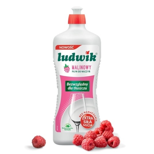 Ludwik - płyn do mycia naczyń - malina 0,9 l -zdjęcie numer 3
