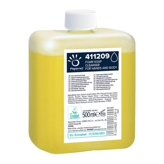 Mydło w pianie Papernet 411209 - wkład do dozownika - 500 ml -zdjęcie numer 1