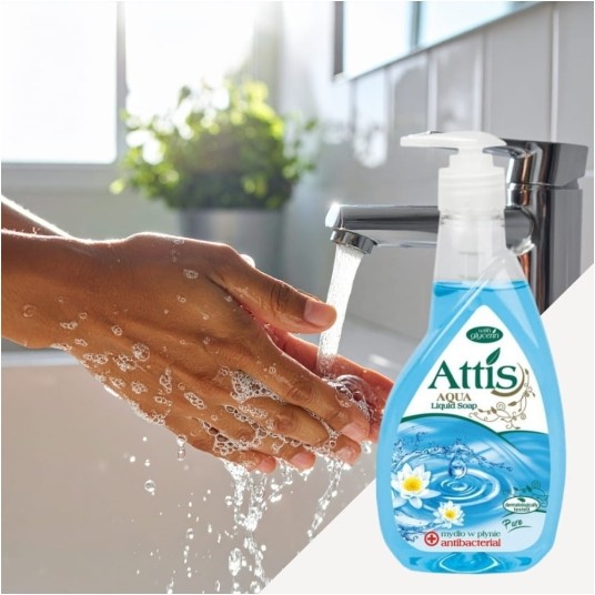 Mydło w płynie Attis - antybakteryjne z pompką - 400 ml -zdjęcie numer 2