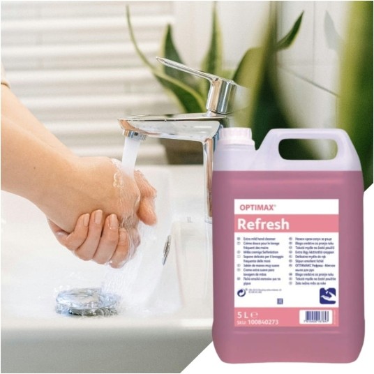 Mydło w płynie Optimax Refresh - delikatne - 5 l -zdjęcie numer 2