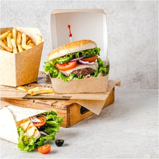 Opakowanie na burgera 11 x 10,5 x 8 cm - kraft - 75 szt. -zdjęcie numer 2