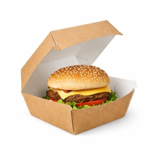 Opakowanie na burgera 11 x 10,5 x 8 cm - kraft - 75 szt. -zdjęcie numer 3