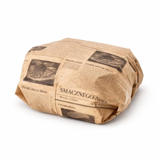 Papier do pakowania w arkuszach 30 x 40 cm powlekany PE - brązowy "gazeta" - 1000 szt. -zdjęcie numer 2