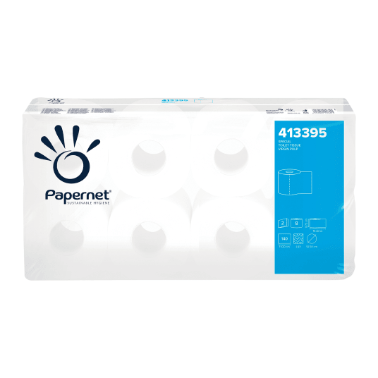 Papier toaletowy Papernet 413395 - 2 warstwy - 15,4 m - 8 rolek - T4 -zdjęcie numer 1