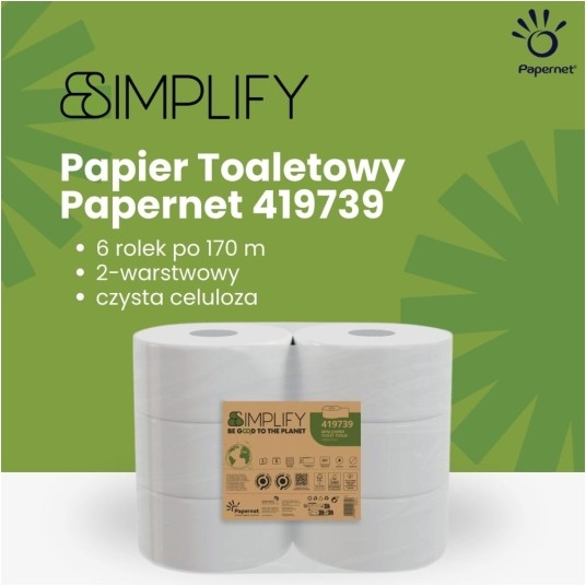 Papier toaletowy Papernet 419739 - mini jumbo - 170 m - 6 rolek -zdjęcie numer 3