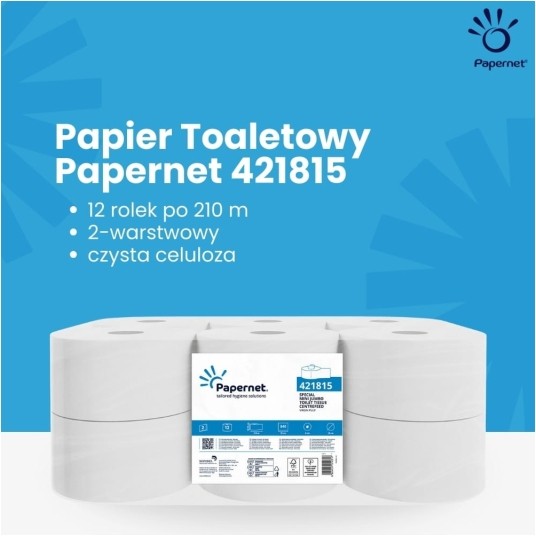 Papier toaletowy typu Smart 421815 - 2 warstwy - 210 m - 12 rolek -zdjęcie numer 3