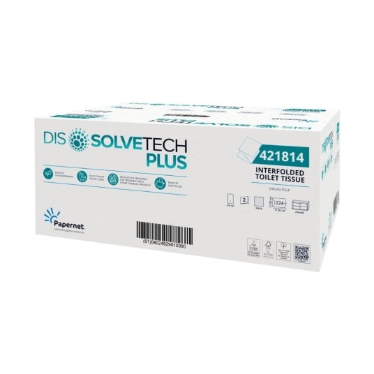 Papier toaletowy w składce Papernet 421814 - Dissolve Tech Plus - 8960 listków -zdjęcie numer 1