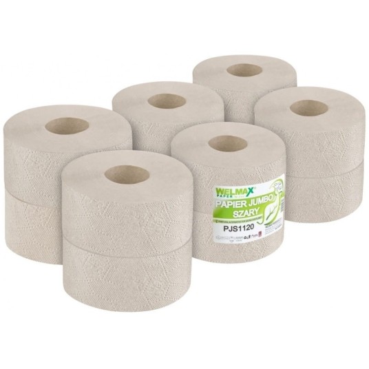 Papier toaletowy Welmax - mini jumbo - szary - 12 rolek -zdjęcie numer 1