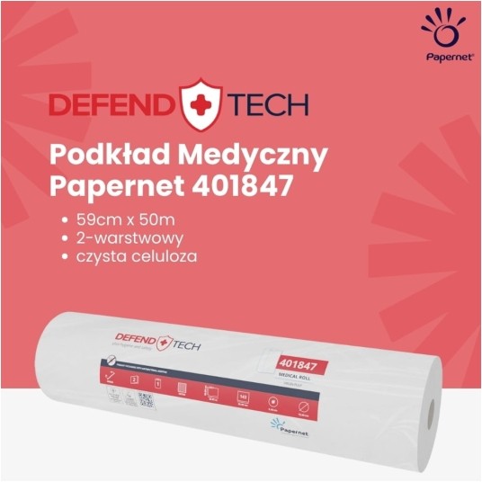 Podkład Medyczny Papernet 401847 z technologią Defend Tech - 59 cm x 50 m - 1 rolka -zdjęcie numer 4