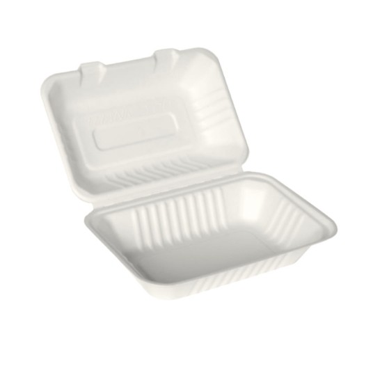 Pojemnik menu box BIO z włókna 1/2 obiadu - 22 x 15 cm - 50 szt. -zdjęcie numer 4