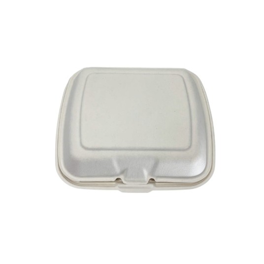 Pojemnik obiadowy menu box BIO z włókna - dwukomorowy - 23 x 20,5 cm - 50 szt. -zdjęcie numer 3