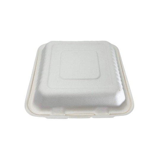 Pojemnik obiadowy menu box BIO z włókna - trzykomorowy - 23 x 20,5 cm - 50 szt. -zdjęcie numer 3