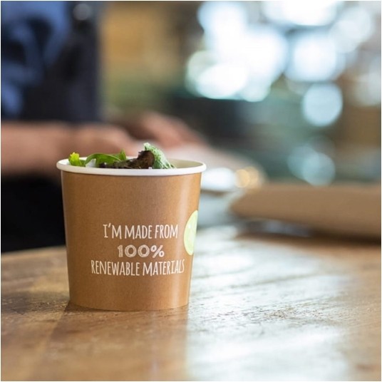 Pojemnik papierowy Food to Go - PLANT - ekologiczny - 300 ml - 25 szt. -zdjęcie numer 4