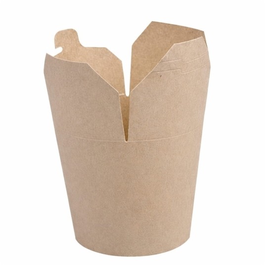 Pojemnik papierowy zamykany - noodle box / kebab box - kraft - 750 ml - 50 szt. -zdjęcie numer 1