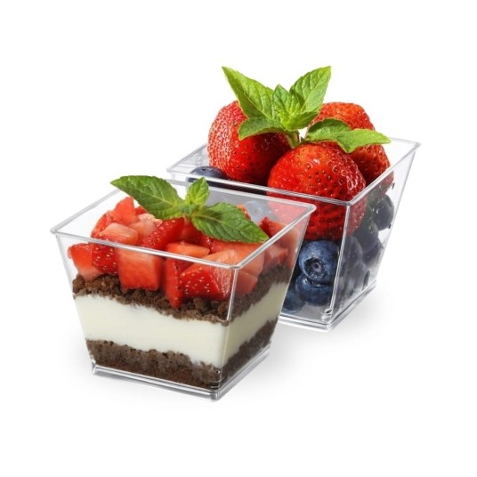 Pojemniki do deserów finger food - piramida 120 ml - 50 szt. -zdjęcie numer 3