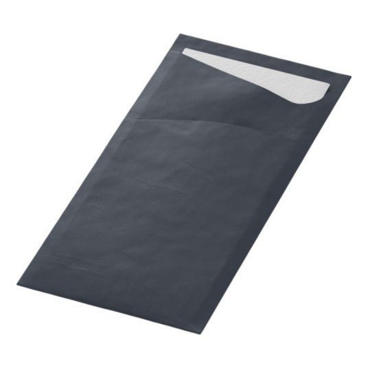 Poszetki Duni Sacchetto® z serwetką Tissue - 8,5 x 19 cm - Czarne - 100 szt -zdjęcie numer 5