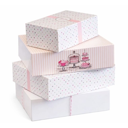 Pudełko kartonowe na ciasto - 21 x 12,5 x 7 cm - paski - 180 szt. -zdjęcie numer 3