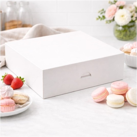 Pudełko kartonowe na ciasto - 30 x 30 x 12,5 cm - 10 szt. -zdjęcie numer 2