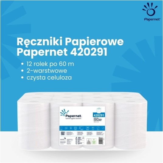 Ręczniki papierowe Centrefeed Papernet 420291 - 60 m - 12 rolek -zdjęcie numer 3