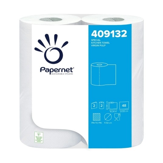Ręczniki papierowe kuchenne Papernet 409132 - 2 rolki -zdjęcie numer 1