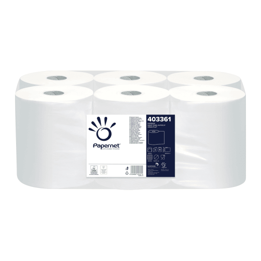 Ręczniki papierowe Papernet 403361 Autocut - 2W - białe - 140 m - 6 rolek - H13 -zdjęcie numer 1