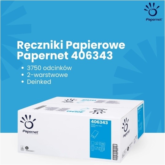 Ręczniki papierowe Papernet 406343 w składce ZZ - białe - 3750 odcinków - H3 -zdjęcie numer 4