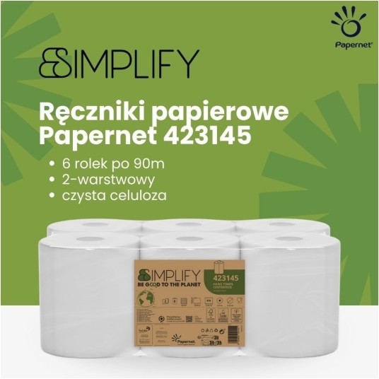 Ręczniki papierowe Papernet 423145 - Maxi Biały - 2 warstwy - 90 m - 6 rolek -zdjęcie numer 5